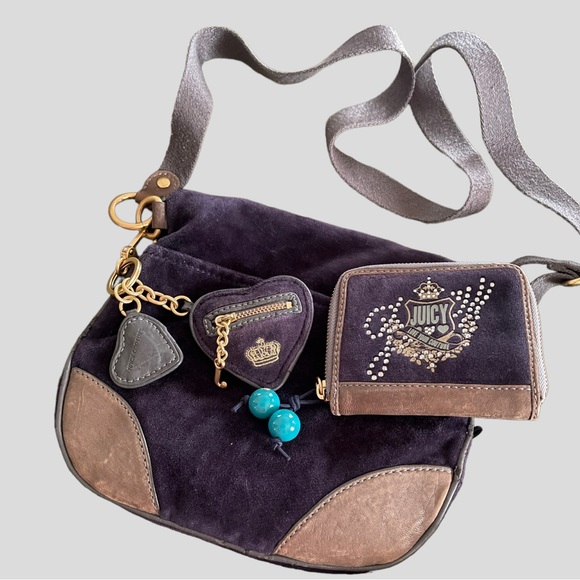 Juicy Couture Handbags - Vintage Juicy Couture Matching 3pc Set - Handbag, Wallet & Coin Purse Keychain